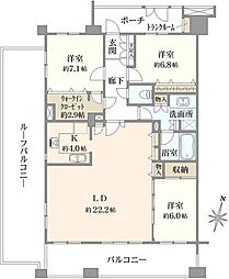 クレストフォルム東京ビューフォート 3LDKの間取図画像