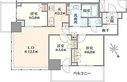 プラウドタワー小岩フロント 31階 3LDKの間取図画像