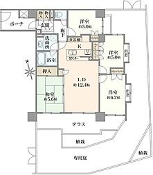 サンクレイドル立花 4LDKの間取図画像