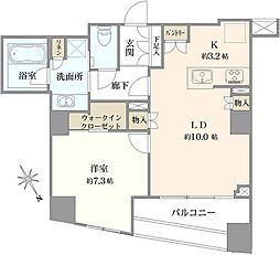 ザ・パークハウス曳舟 1LDKの間取図画像