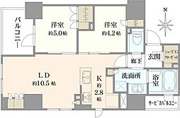 ルネ神田和泉町 2LDKの間取図画像