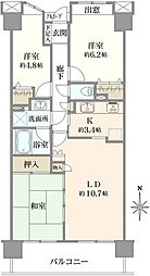 グランパセオ新小岩 3LDKの間取図画像