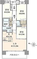 ルサンク東京森下 3LDKの間取図画像