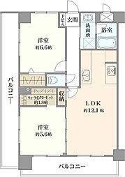 モリス御徒町 2LDKの間取り