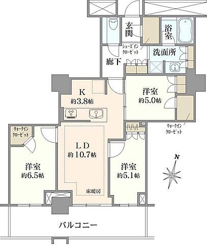 間取り プラウドタワー金町 21階/-