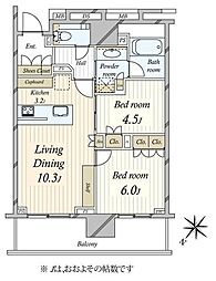 ブランズタワー豊洲 2LDKの間取図画像