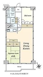 ローズハイツ仙台坂 2LDKの間取図画像