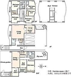 大田区千鳥三丁目　RC造二世帯住宅 5LDKの間取り