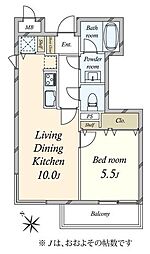 代々木上原ロイヤルマンション 1LDKの間取図画像