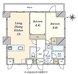 江戸川橋センチュリープラザ21 2LDKの間取図画像