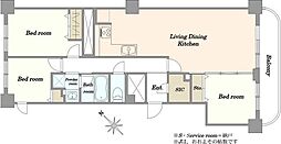 南青山ハウス 3LDKの間取図画像