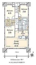 ヴィークステージ桜新町 3LDKの間取図画像