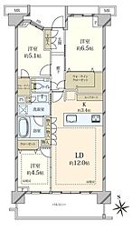 プラウド世田谷砧ガーデンテラス 3LDKの間取図画像