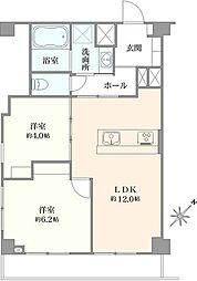 シャルマンコーポ清雅 2LDKの間取図画像