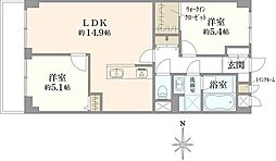 スターハイツ下高井戸 2LDKの間取図画像
