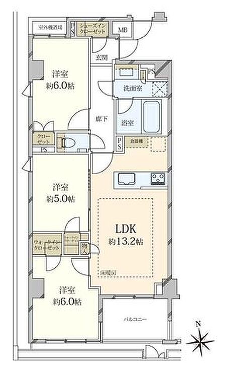 3LDK 間取り
