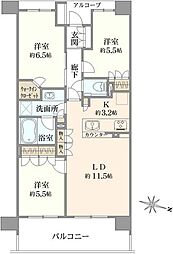 ザ・パークハウス杉並和田 3LDKの間取図画像