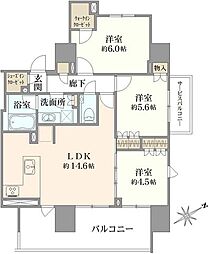 ルジェンテ新中野STATION ONE 3LDKの間取り
