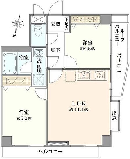 2LDK 間取り
