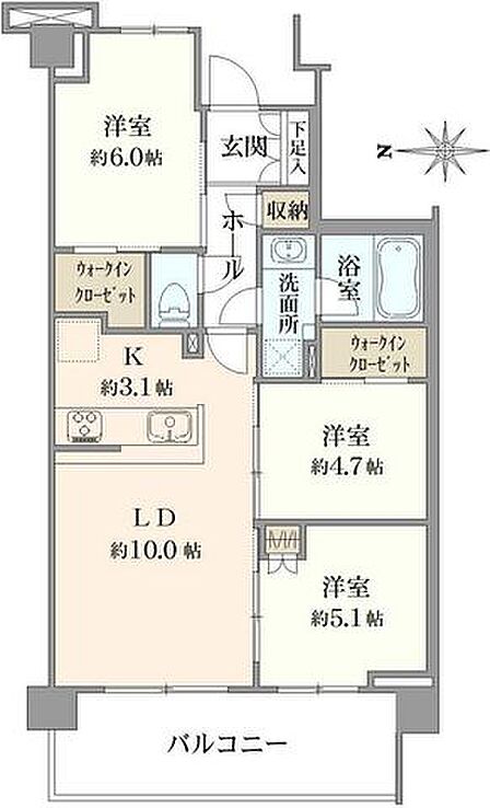 3LDK 間取り