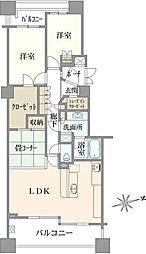ヌーベルヴィラージュひばり 2LDKの間取図画像