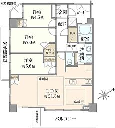 イトーピア大泉学園フィネシア 3LDKの間取図画像