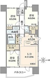 パークホームズ浦和仲町二丁目 3LDKの間取図画像