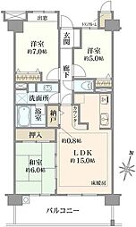 リビオ浦和上木崎グランセーヌ 3SLDKの間取図画像