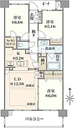 プラウド浦和岸町ガーデニア 3LDKの間取図画像