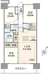 プラウド浦和 3LDKの間取図画像