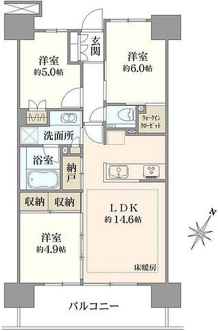 3LDK 間取り