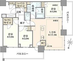 URAWA THE TOWER 3LDKの間取図画像