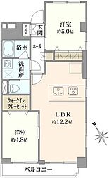 サンパレス三鷹 2LDKの間取図画像