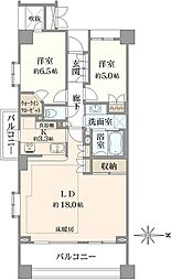 パークハウス吉祥寺トリニファイ 2LDKの間取図画像