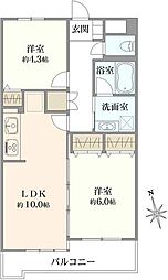 ライオンズマンション下総中山 2LDKの間取図画像