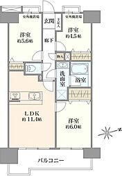 ライオンズシティ本八幡 3LDKの間取図画像