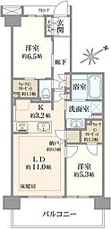 アルファステイツ市川下総中山 2LDKの間取図画像