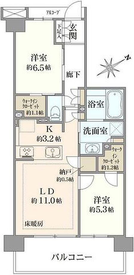 2LDK 間取り