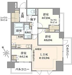 パークホームズ市川真間 3LDKの間取図画像