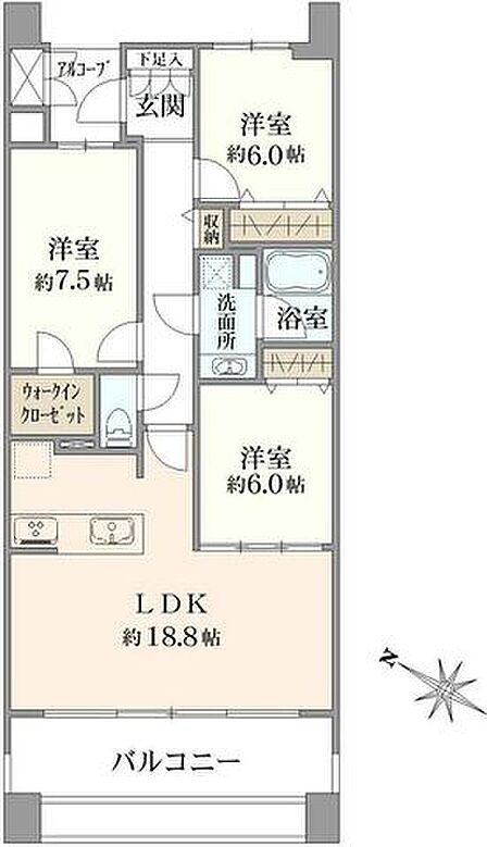 3LDK 間取り