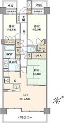 シティウインズ千葉登戸 3LDKの間取図画像