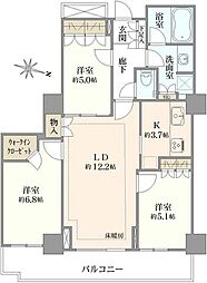 プラウドタワー船橋 3LDKの間取図画像