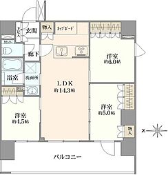 ベルジュール三鷹ステーションハウス 3LDKの間取図画像