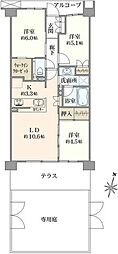 ジオ調布 3LDKの間取図画像