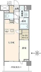 グラサージュ武蔵境アヴニール 1LDKの間取図画像