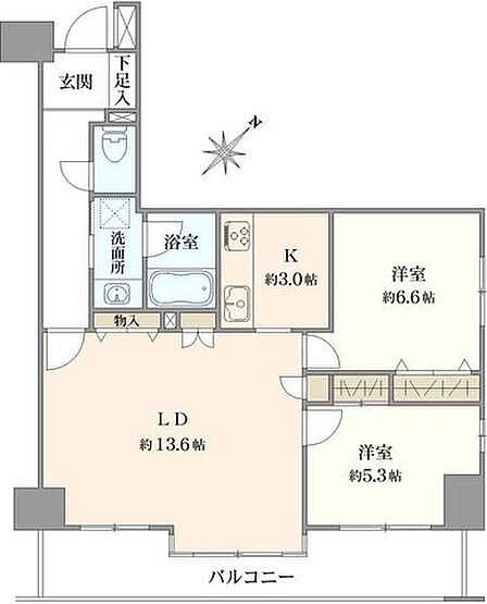 2LDK 間取り