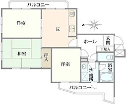 ライオンズマンション藤沢第2 3DKの間取図画像