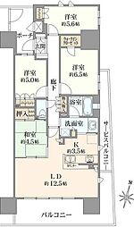 グレーシアシティ川崎大師河原 4LDKの間取図画像
