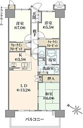 ソルグランデメイツ多摩境グリーンコート 3LDKの間取図画像