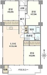 湘南台ブラウンハイム 3LDKの間取図画像